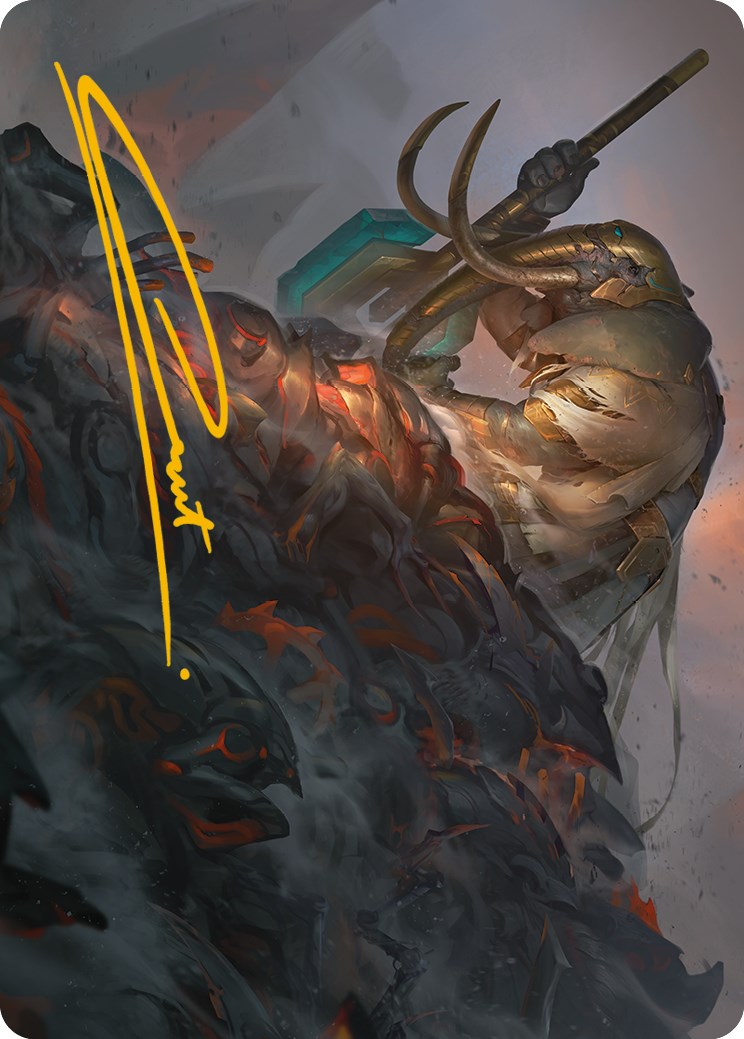 Against All Odds Art Card (Gold-Stamped Signature) [Phyrexia: All Will Be One Art Series] - Destination Retro