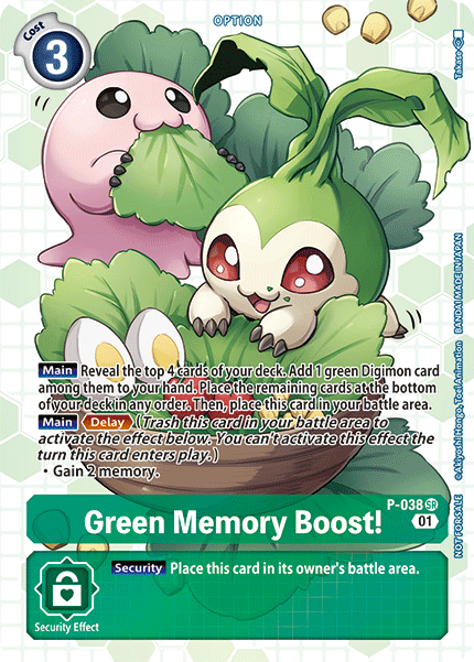 Green Memory Boost! [P-038] (Box Promotion Pack - Next Adventure) [Promotional Cards] - Destination Retro