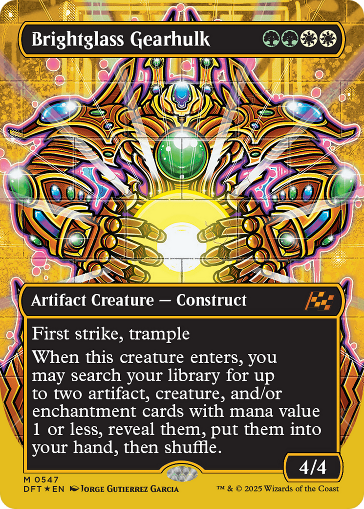Brightglass Gearhulk (Borderless) (First-Place Foil) [Aetherdrift] - Destination Retro
