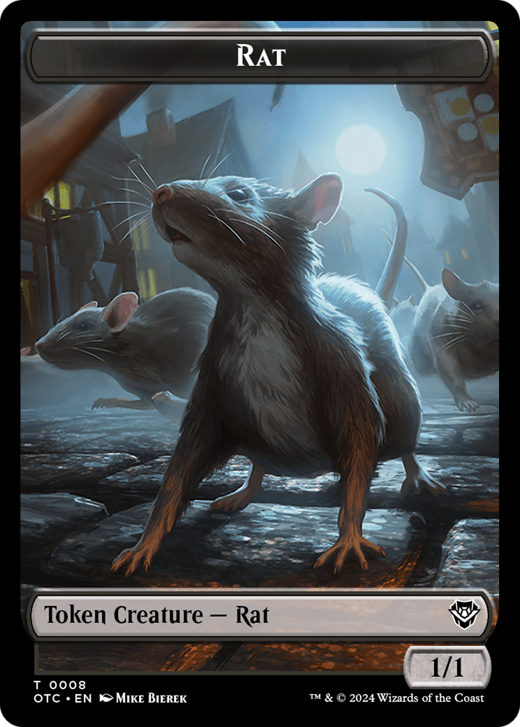 Rat // Blood Double-Sided Token [Outlaws of Thunder Junction Commander Tokens] - Destination Retro