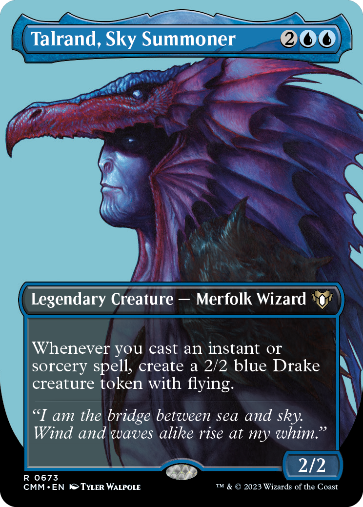 Talrand, Sky Summoner (Borderless Profile) [Commander Masters] - Destination Retro