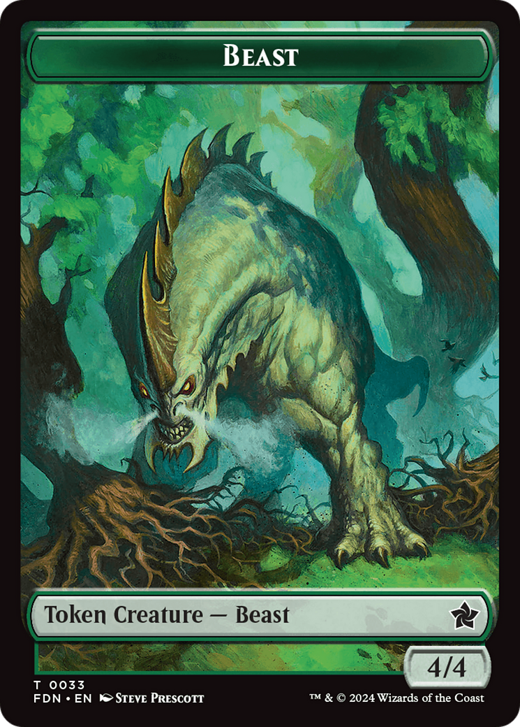Dog // Beast (0033) Double-Sided Token [Foundations Tokens] - Destination Retro