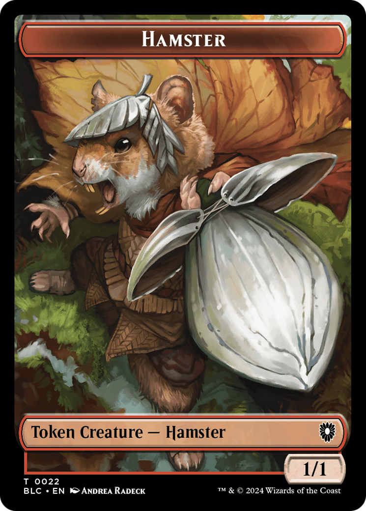 Hamster // Saproling Double-Sided Token [Bloomburrow Commander Tokens] - Destination Retro