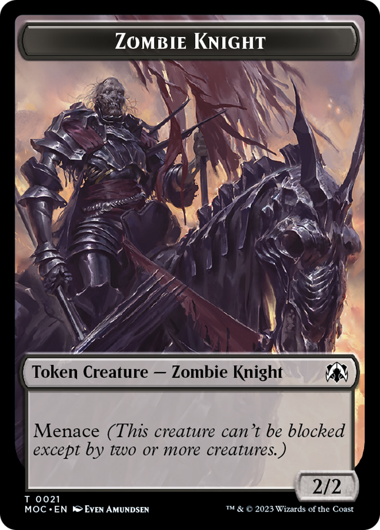 Zombie Knight // Human (6) Double-Sided Token [March of the Machine Commander Tokens] - Destination Retro