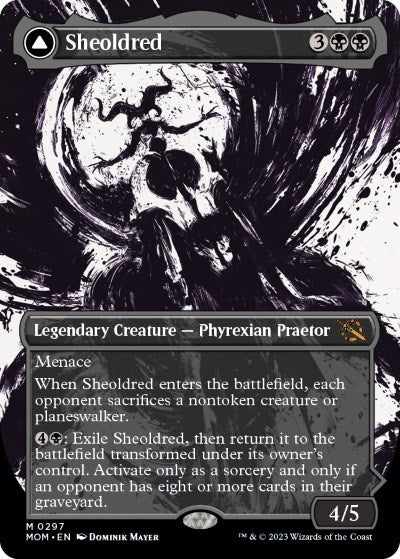 Sheoldred // The True Scriptures (Showcase Planar Booster Fun) [March of the Machine] - Destination Retro