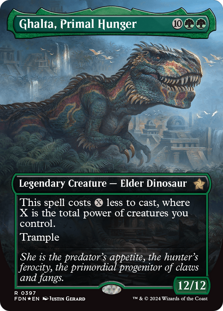 Ghalta, Primal Hunger (Borderless) (Mana Foil) [Foundations] - Destination Retro