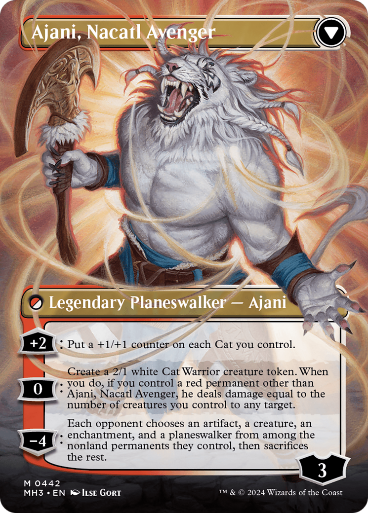 Ajani, Nacatl Pariah // Ajani, Nacatl Avenger (Borderless) [Modern Horizons 3] - Destination Retro