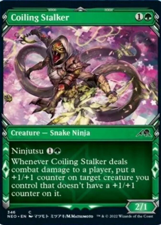 Coiling Stalker (Showcase Ninja) [Kamigawa: Neon Dynasty] - Destination Retro