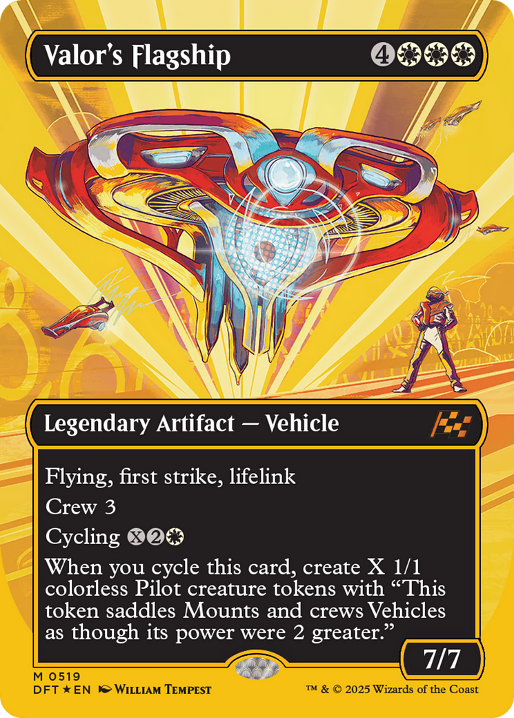 Valor's Flagship (Borderless) (First-Place Foil) [Aetherdrift] - Destination Retro