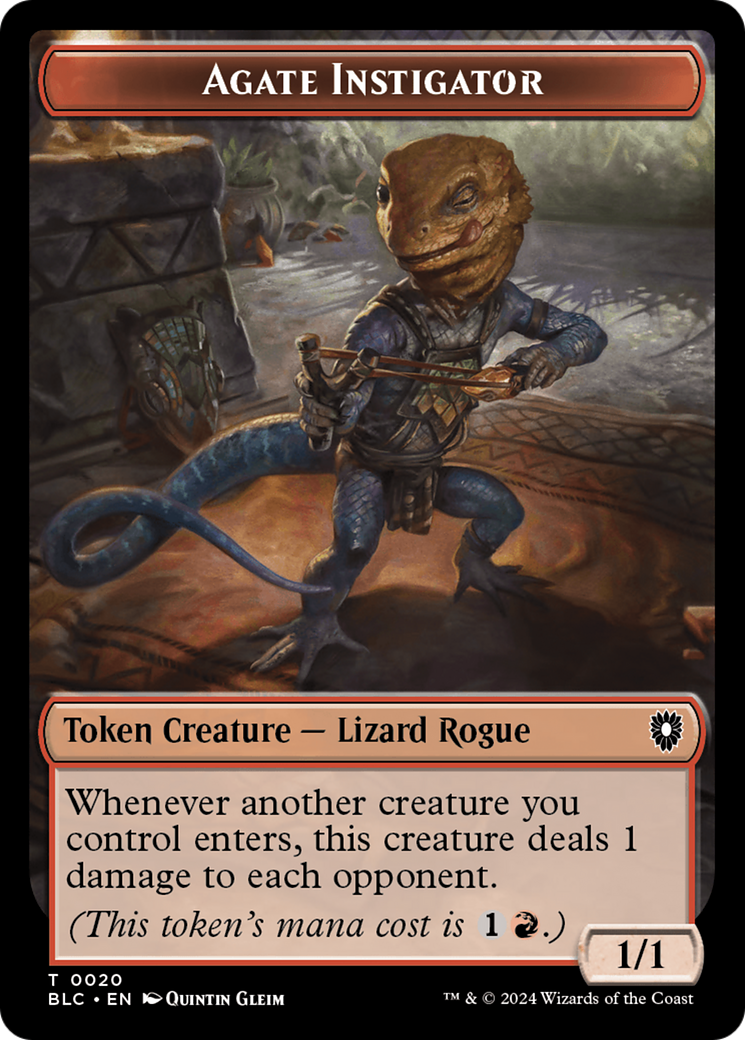 Agate Instigator // Rabbit Double-Sided Token [Bloomburrow Commander Tokens] - Destination Retro