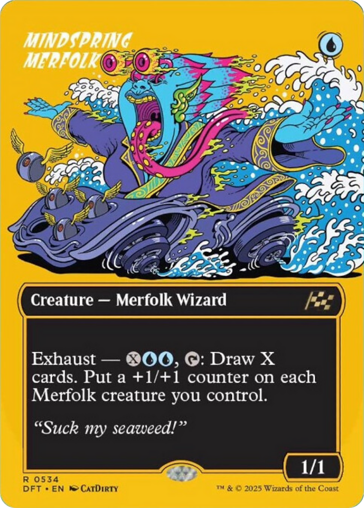 Mindspring Merfolk (Borderless) (First-Place Foil) [Aetherdrift] - Destination Retro