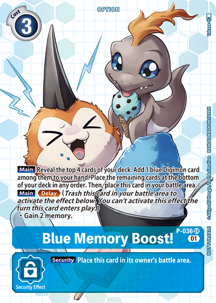 Blue Memory Boost! [P-036] (Box Promotion Pack - Next Adventure) [Promotional Cards] - Destination Retro