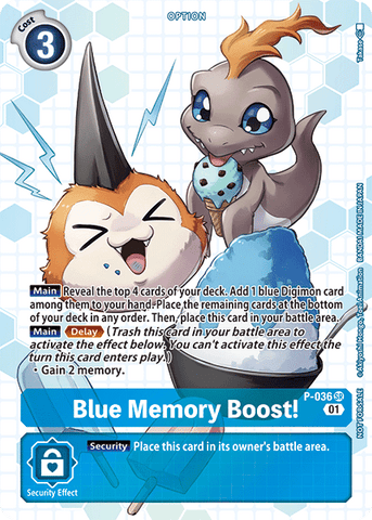 Blue Memory Boost! [P-036] (Box Promotion Pack - Next Adventure) [Promotional Cards] - Destination Retro