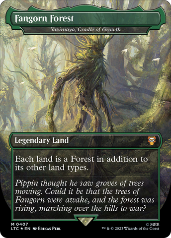 Fangorn Forest - Yavimaya, Cradle of Growth (Borderless) (Surge Foil Realms and Relics) [The Lord of the Rings: Tales of Middle-Earth Commander] - Destination Retro