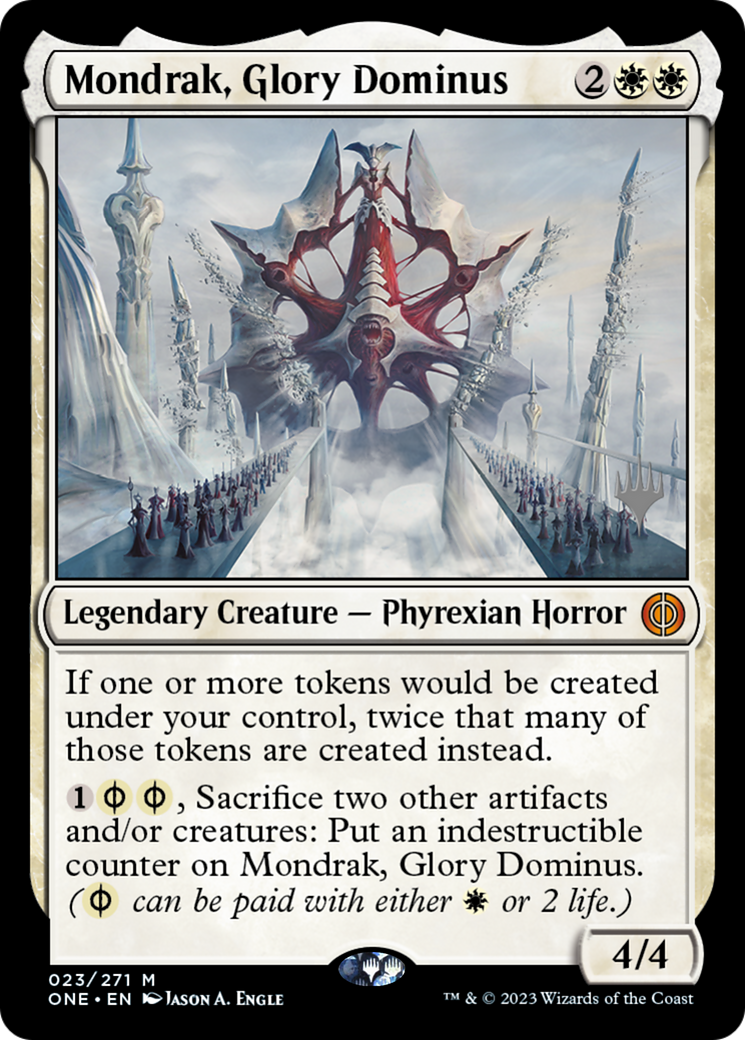 Mondrak, Glory Dominus (Promo Pack) [Phyrexia: All Will Be One Promos] - Destination Retro