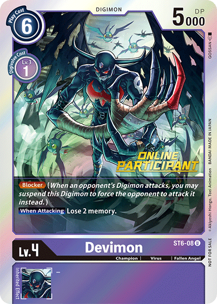 Devimon [ST6-08] (Online Participant) [Starter Deck: Venomous Violet Promos] - Destination Retro