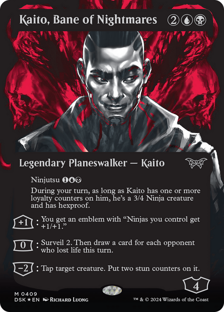 Kaito, Bane of Nightmares (Showcase) (Textured) [Duskmourn: House of Horror] - Destination Retro