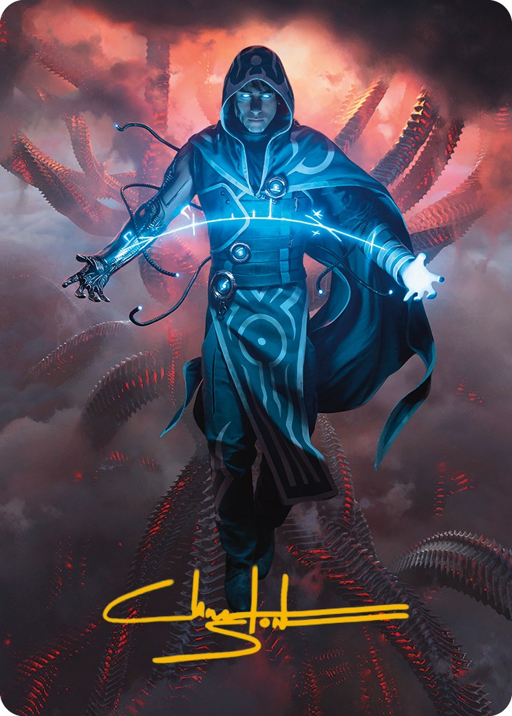 Jace, the Perfected Mind Art Card (Gold-Stamped Signature) [Phyrexia: All Will Be One Art Series] - Destination Retro