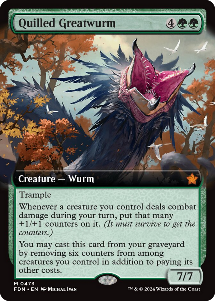 Quilled Greatwurm (Extended Art) [Foundations] - Destination Retro