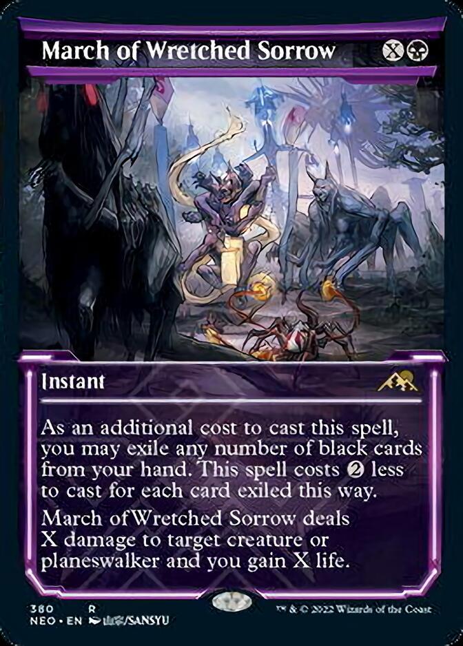 March of Wretched Sorrow (Showcase Soft Glow) [Kamigawa: Neon Dynasty] - Destination Retro