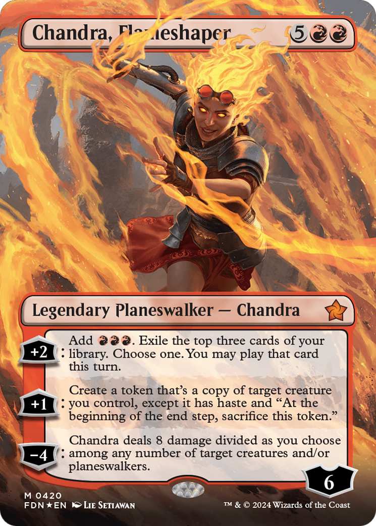 Chandra, Flameshaper (Borderless) (Mana Foil) [Foundations] - Destination Retro