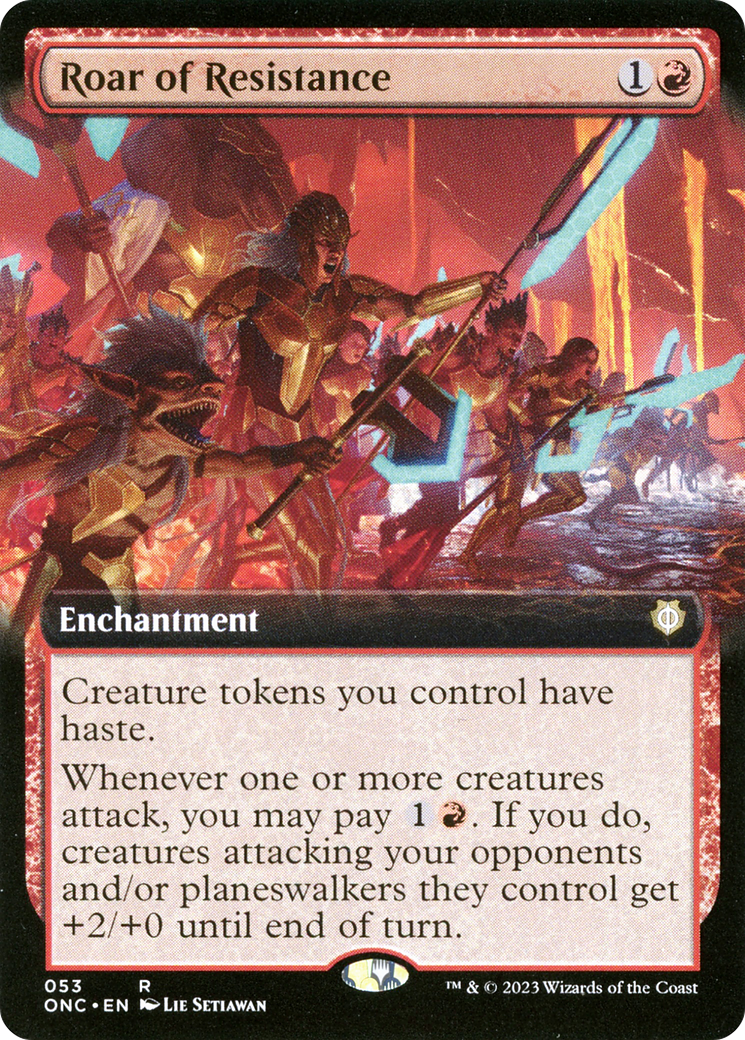 Roar of Resistance (Extended Art) [Phyrexia: All Will Be One Commander] - Destination Retro