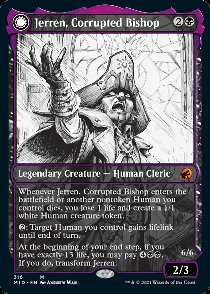 Jerren, Corrupted Bishop // Ormendahl, the Corrupted (Showcase Eternal Night) [Innistrad: Midnight Hunt] - Destination Retro
