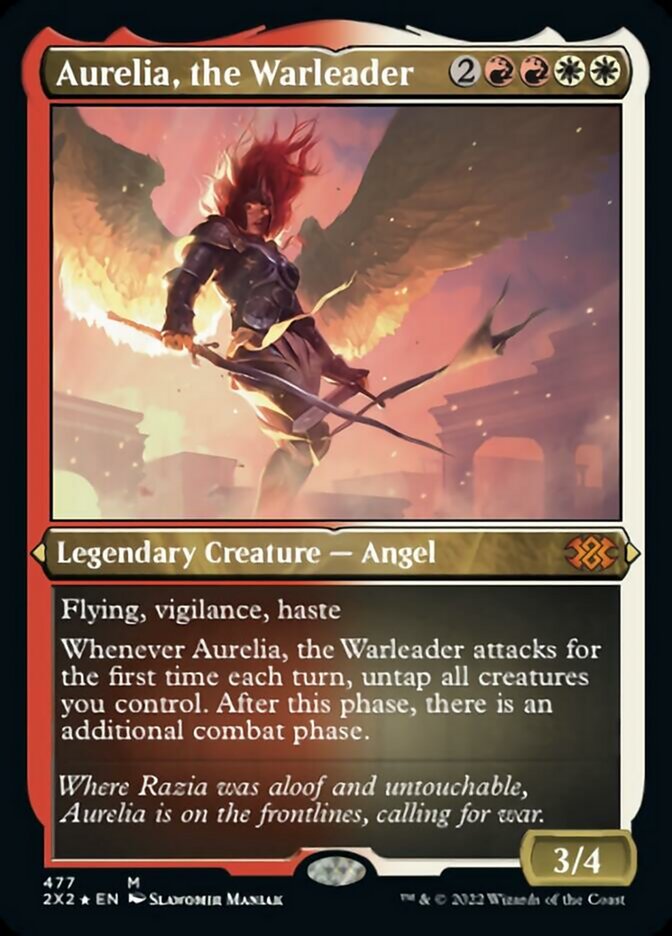 Aurelia, the Warleader (Foil Etched) [Double Masters 2022] - Destination Retro