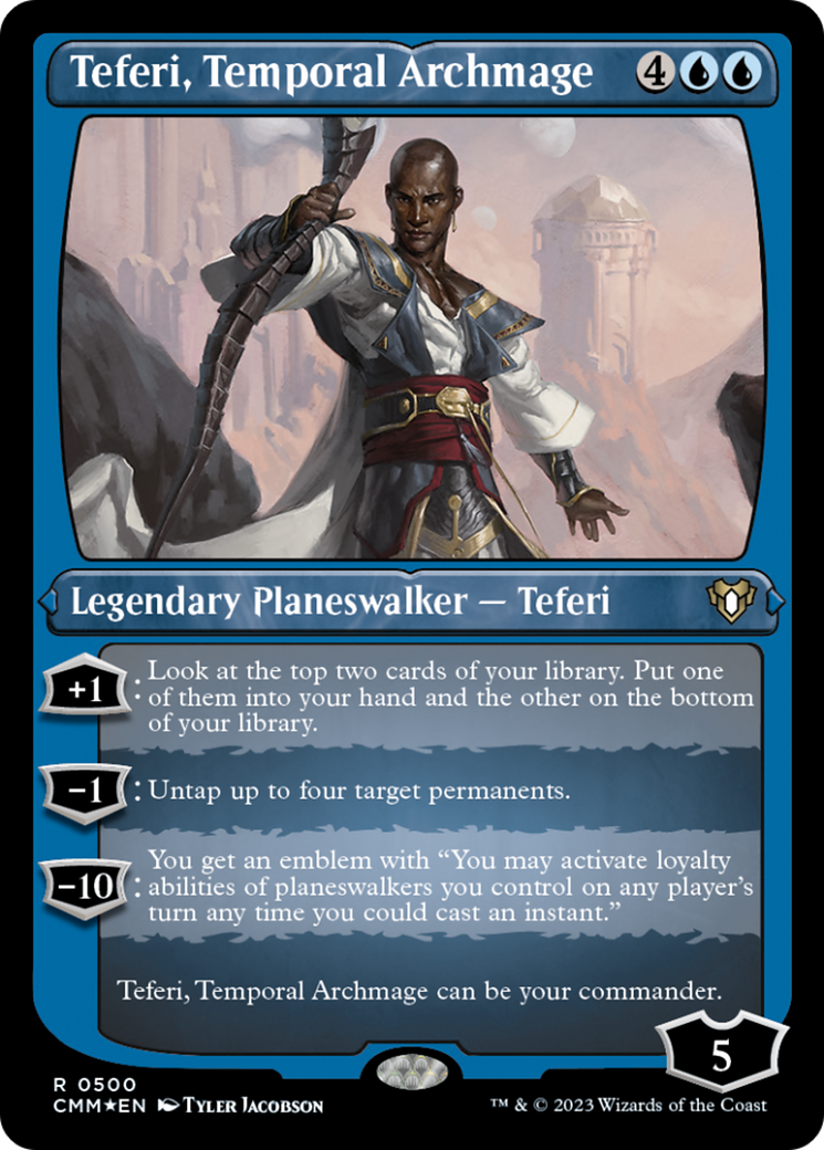 Teferi, Temporal Archmage (Foil Etched) [Commander Masters] - Destination Retro