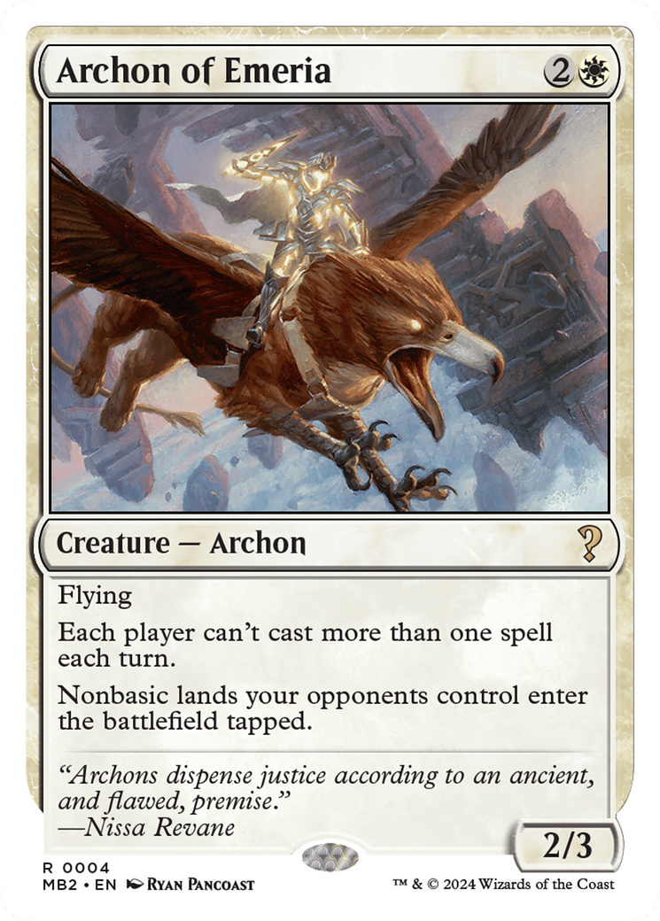 Archon of Emeria (White Border) [Mystery Booster 2] - Destination Retro