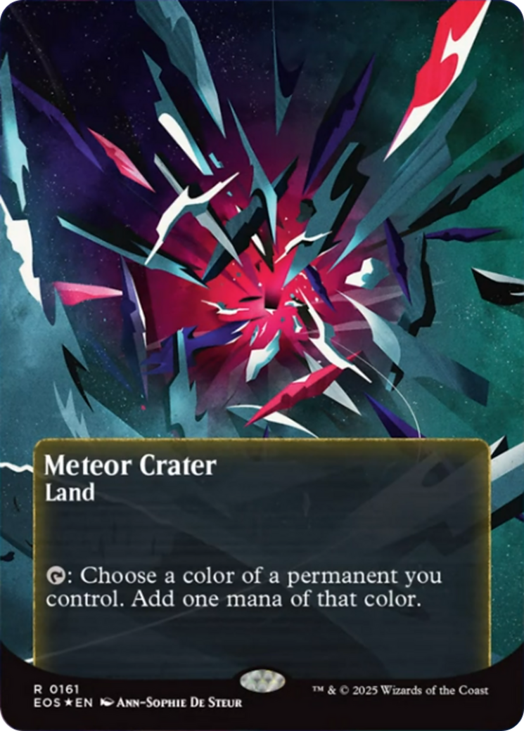 Meteor Crater (0161) (Borderless) (Galaxy Foil) [Edge of Eternities: Stellar Sights] - Destination Retro