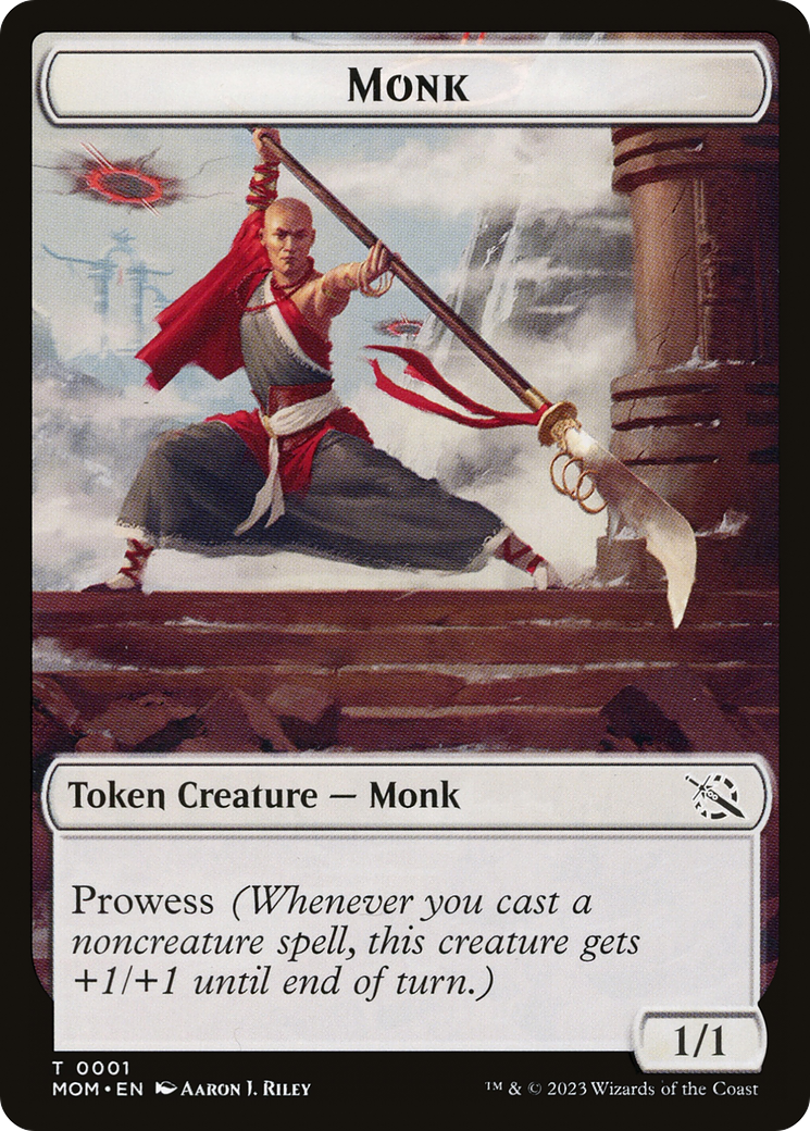 Monk // Spirit (13) Double-Sided Token [March of the Machine Tokens] - Destination Retro