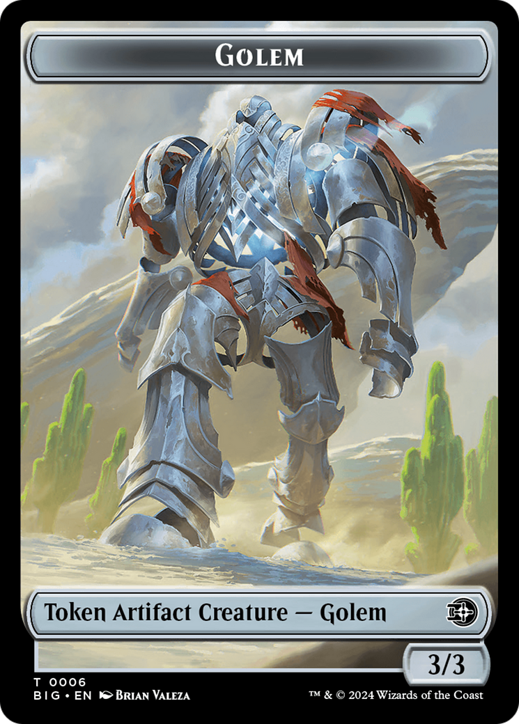Golem // Plot Double-Sided Token [Outlaws of Thunder Junction: The Big Score Tokens] - Destination Retro