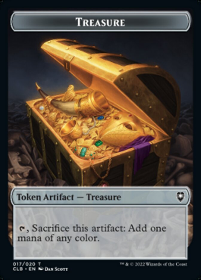 Kor Warrior // Treasure Double-Sided Token [Commander Legends: Battle for Baldur's Gate Tokens] - Destination Retro
