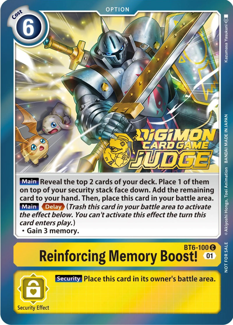 Reinforcing Memory Boost! [BT6-100] (Judge Pack 3) [Double Diamond Promos] - Destination Retro