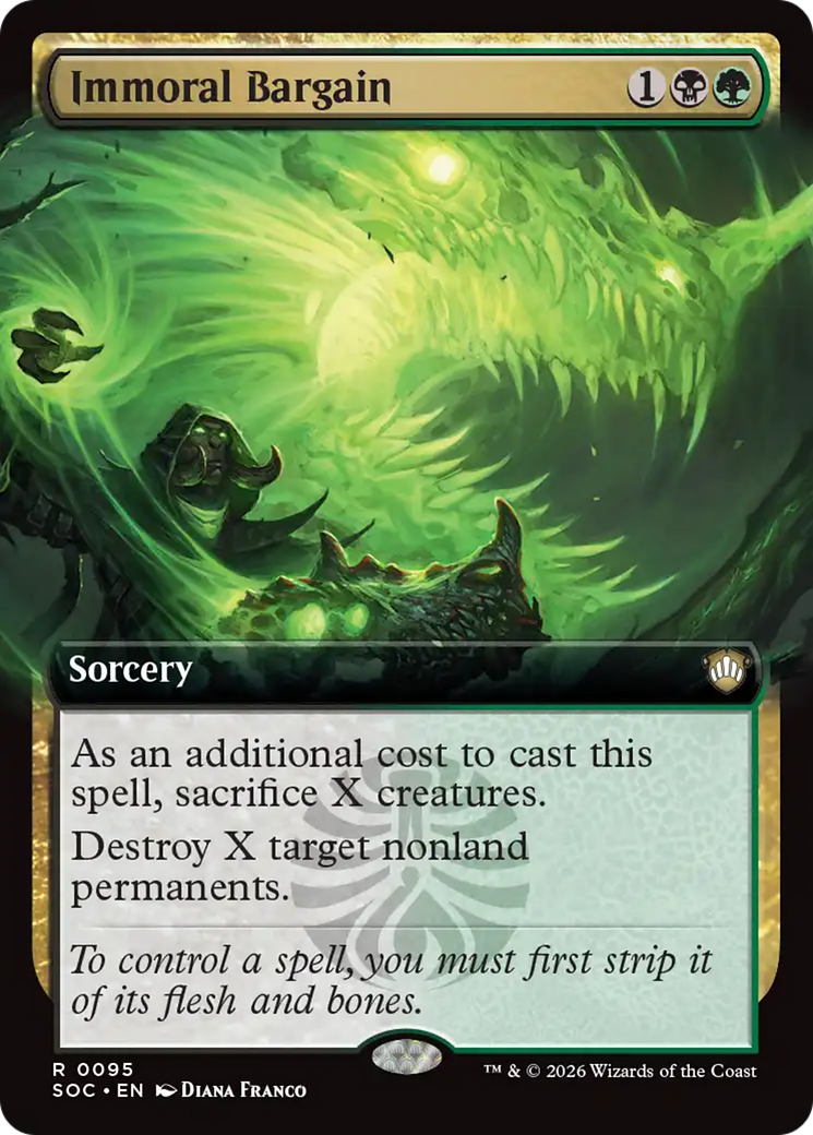 Immoral Bargain (Extended Art) [Secrets of Strixhaven Commander] - Destination Retro
