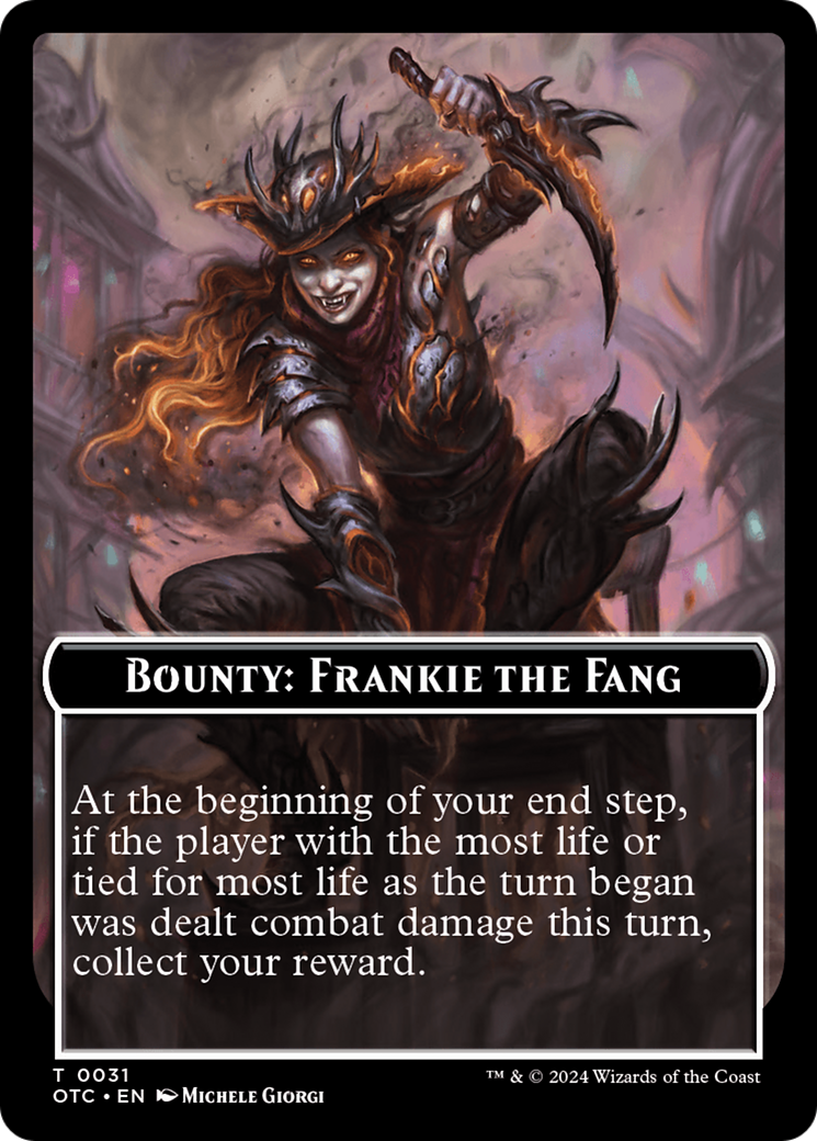 Bounty: Frankie the Fang // Bounty Rules Double-Sided Token [Outlaws of Thunder Junction Commander Tokens] - Destination Retro