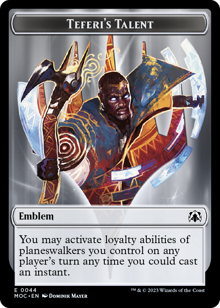 Teferi's Talent Emblem [March of the Machine Commander Tokens] - Destination Retro