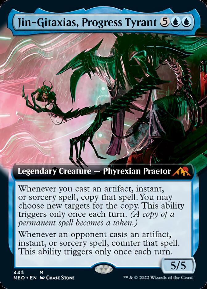 Jin-Gitaxias, Progress Tyrant (Extended Art) [Kamigawa: Neon Dynasty] - Destination Retro