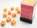 SUPPLIES - DICE - CHX 27853 - FESTIVE 36D6 SUNBURST/RED 12MM - Destination Retro