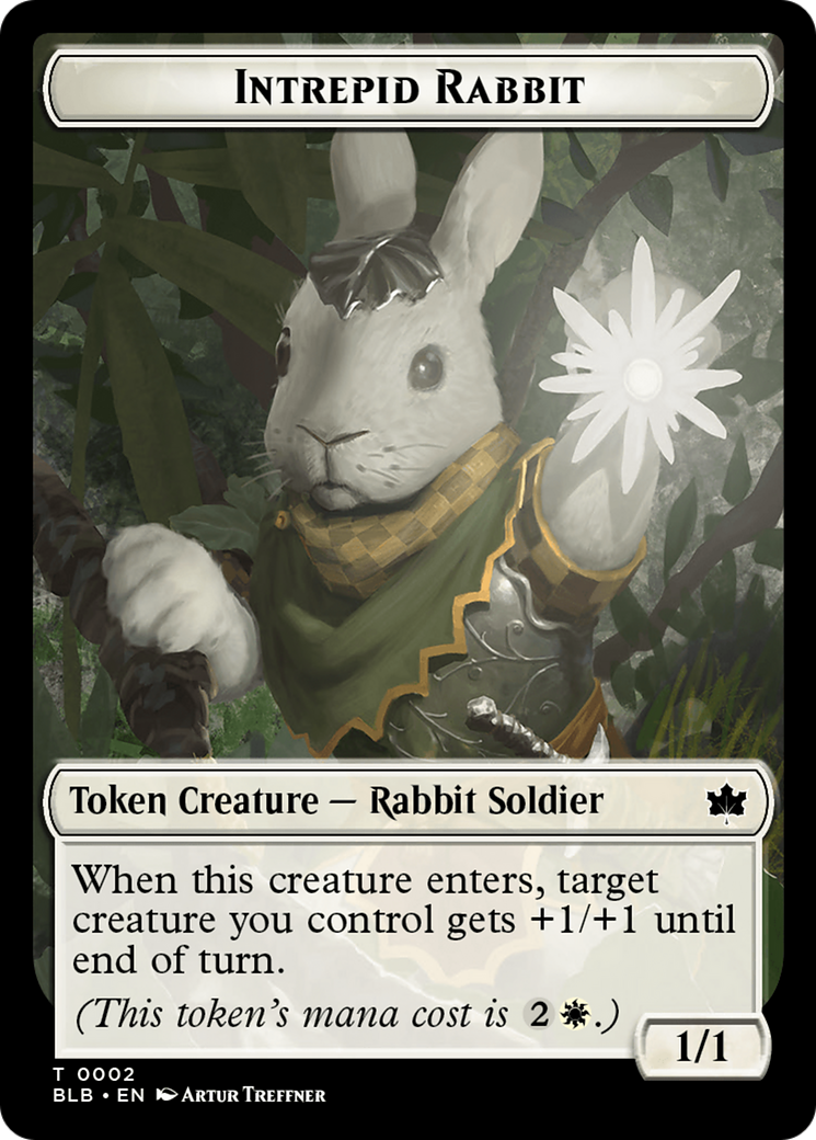 Wall // Intrepid Rabbit Double-Sided Token [Bloomburrow Tokens] - Destination Retro