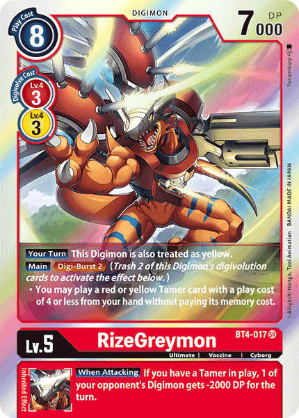 RizeGreymon [BT4-017] [Great Legend] - Destination Retro