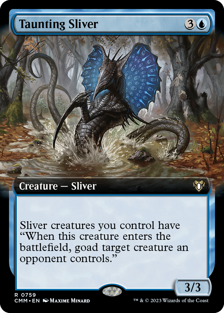 Taunting Sliver (Extended Art) [Commander Masters] - Destination Retro