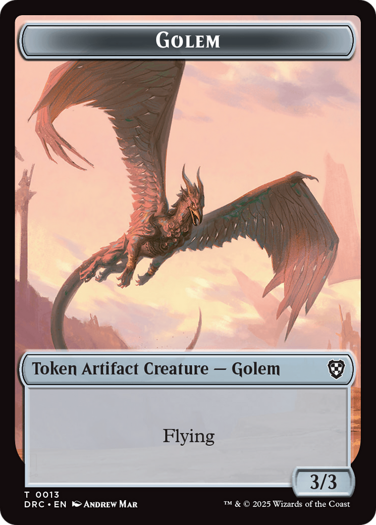 Golem (0013) // Nalaar Aetherjet Double-Sided Token [Aetherdrift Tokens] - Destination Retro