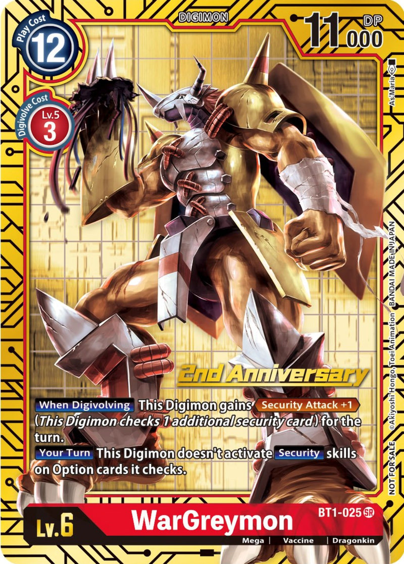 WarGreymon [BT1-025] (2nd Anniversary Card Set) [Release Special Booster Promos] - Destination Retro