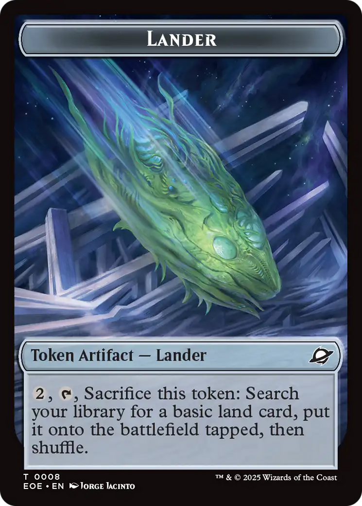 Human Soldier // Lander (0008) Double-Sided Token [Edge of Eternities Tokens] - Destination Retro