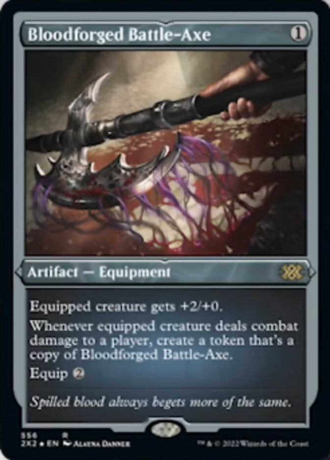 Bloodforged Battle-Axe (Foil Etched) [Double Masters 2022] - Destination Retro