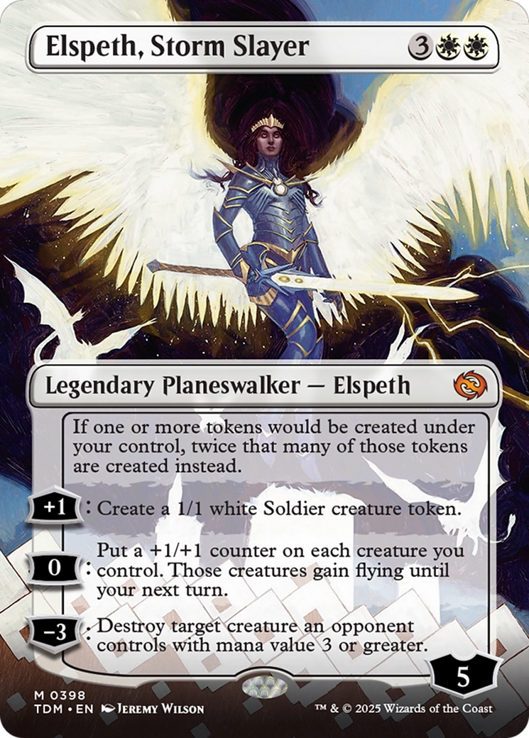 Elspeth, Storm Slayer (Borderless) [Tarkir: Dragonstorm] - Destination Retro