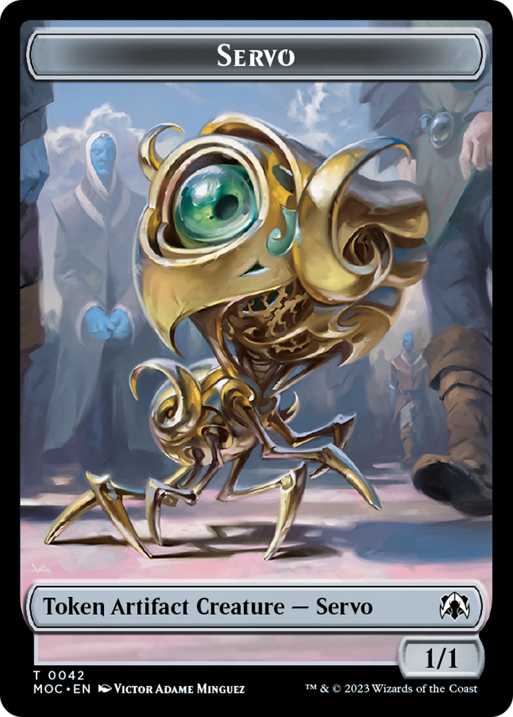Feather // Servo Double-Sided Token [March of the Machine Commander Tokens] - Destination Retro