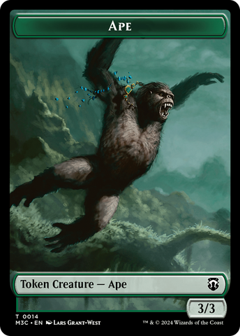 Ape (Ripple Foil) // Plant Double-Sided Token [Modern Horizons 3 Commander Tokens] - Destination Retro